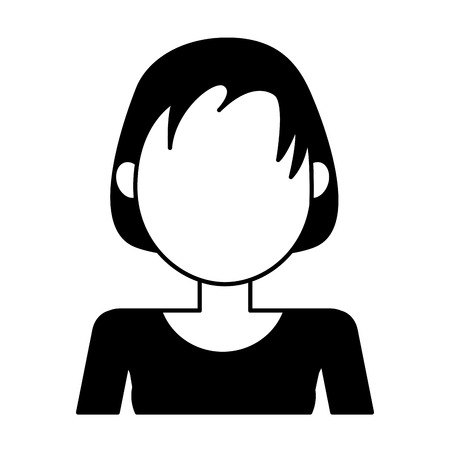 woman avatar icon image vector illustration design  black and whiteのイラスト素材