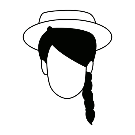 woman face character young female vector illustrationのイラスト素材