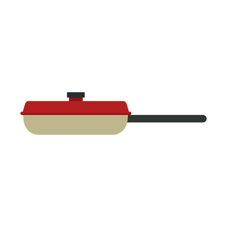 frying pan for cooking handle round object vector illustrationのイラスト素材