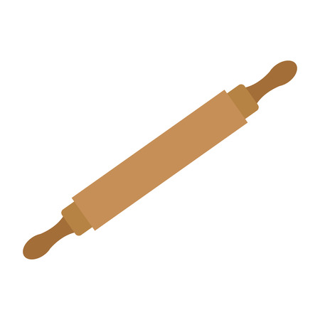 wooden rolling pin icon kitchen tool for bakery vector illustrationのイラスト素材