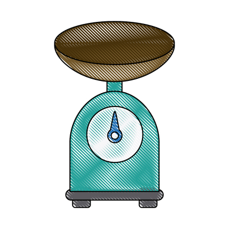kitchen weight scale button balance device vector illustrationのイラスト素材