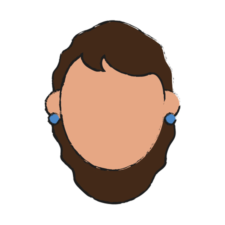 woman with long hair avatar icon image vector illustration designのイラスト素材