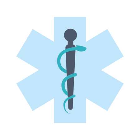 Asclepius rod healthcare related icon image vector illustration design.のイラスト素材