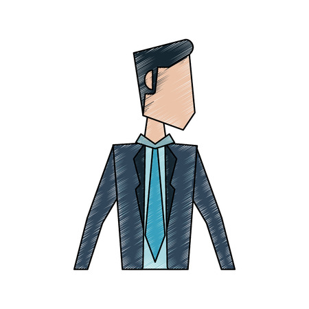 Colorful businessman doodle over white background vector illustrationのイラスト素材