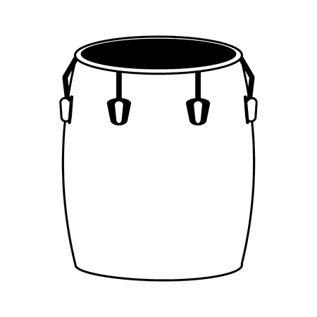 Conga drum musical instrument icon image vector illustration design  black and whiteのイラスト素材