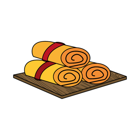 Rolled towels spa object icon image vector illustration designのイラスト素材