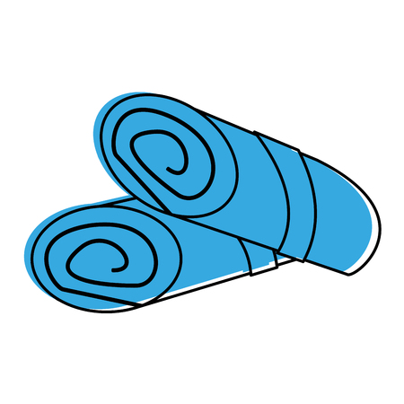 rolled towels spa object icon image vector illustration design  blue colorのイラスト素材