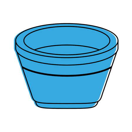 wooden bathtub spa object icon image vector illustration design  blue colorのイラスト素材