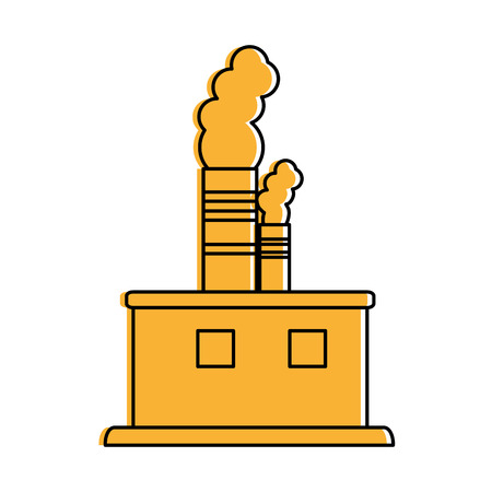 industrial factory icon image vector illustration design  yellow colorのイラスト素材