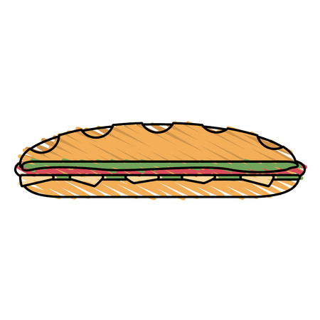 sandwich fast food icon image vector illustration designのイラスト素材