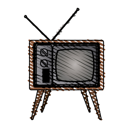 vintage tv icon image vector illustration design のイラスト素材