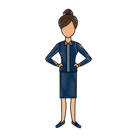 beautiful woman character people standing vector illustrationのイラスト素材