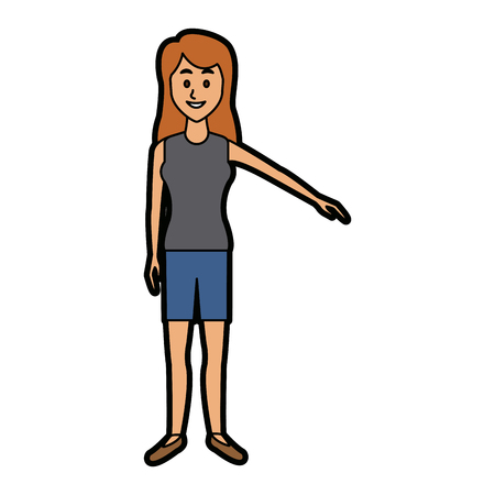 Beautiful woman character people standing vector illustrationのイラスト素材