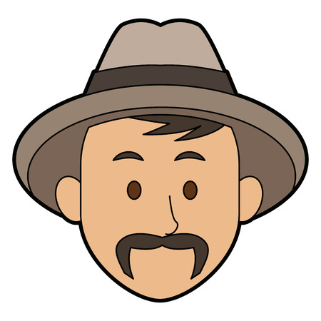 Man character face avatar male on white background vector illustrationのイラスト素材