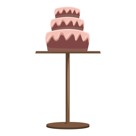 wedding cake and pedestal sweet food vector illustrationのイラスト素材