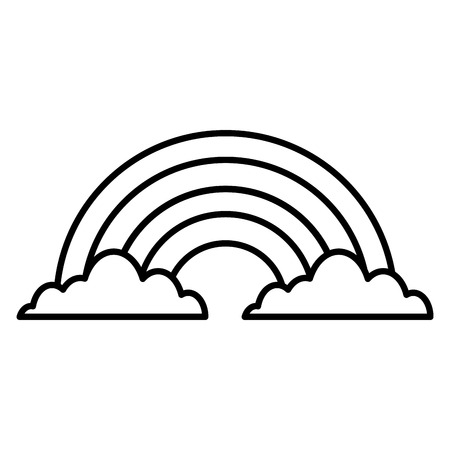 clouds and rainbow forecast climate icon vector illustrationのイラスト素材
