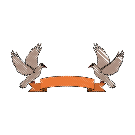 Two Lovers Dove Background On Valentine Royalty Free Vector Graphics