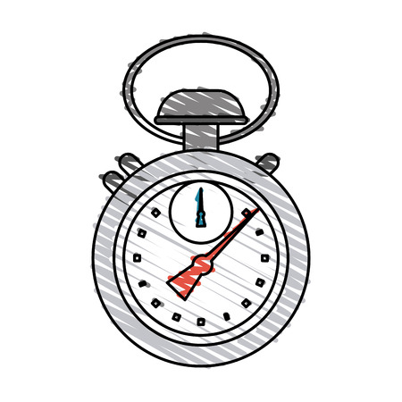 Colorful stopwatch doodle over white background vector illustrationのイラスト素材