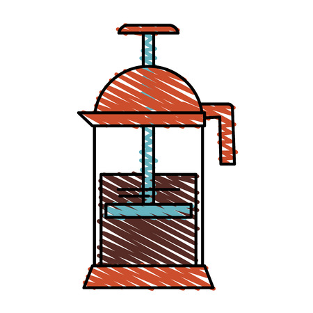 Colorful coffee jug doodle over white background vector illustrationのイラスト素材