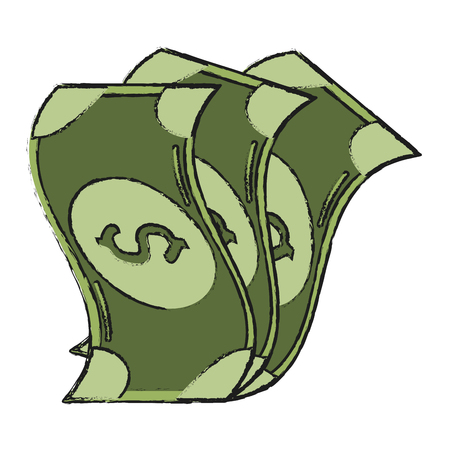 Colorful bills doodle over white background vector illustrationのイラスト素材