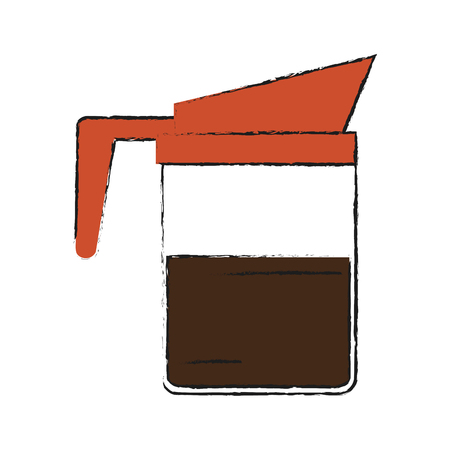 Colorful coffee jug doodle over white background vector illustrationのイラスト素材