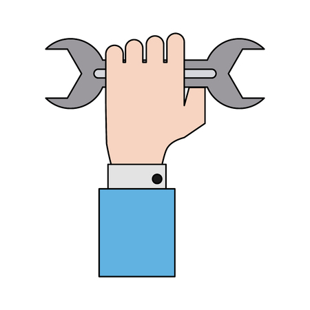Hand holding wrench tool icon image vector illustration designのイラスト素材