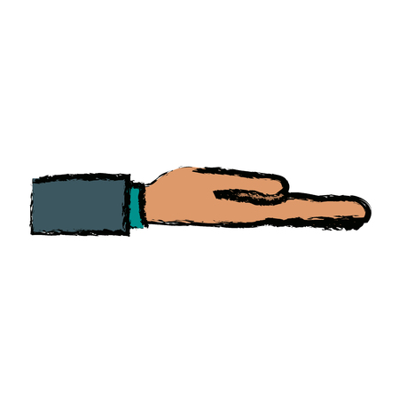 Extended hand ready to accept gesture vector illustrationのイラスト素材