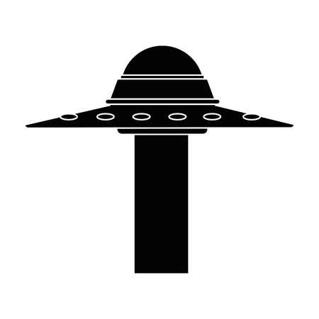 Ufo saucer spaceship vehicle object icon vector illustrationのイラスト素材