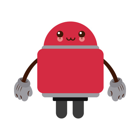 Robot future technologies theme on white illustrationのイラスト素材