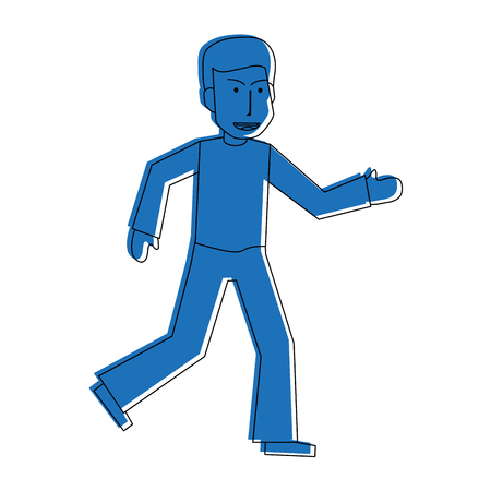man dancing  icon image vector illustration design  blue colorのイラスト素材