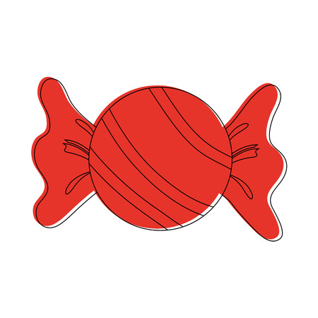 wrapped candy icon image vector illustration design  red colorのイラスト素材