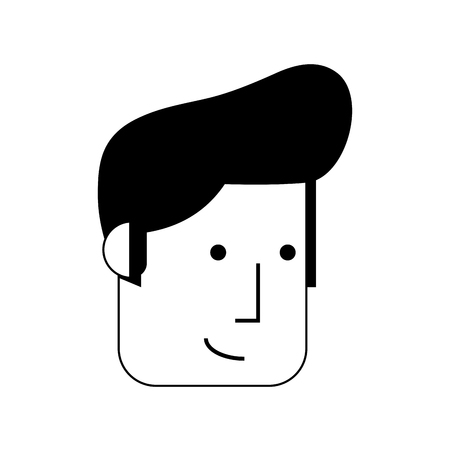 happy man face icon image vector illustration design  black and whiteのイラスト素材