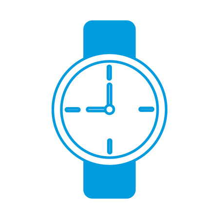 round classic mechanic hand watch with numerals vector illustrationのイラスト素材