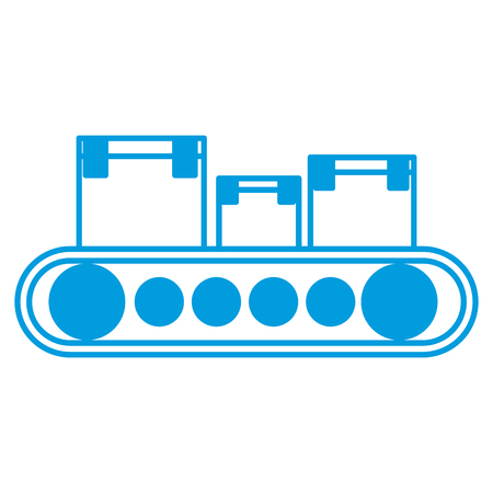 cartoon of cardboard boxes on conveyor beltsのイラスト素材