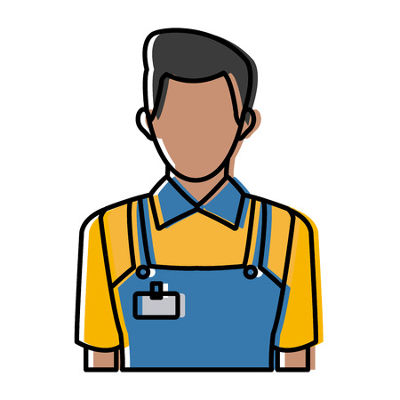 man in working clothes service profession delivery staff vector illustrationのイラスト素材