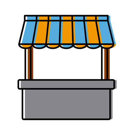empty stand stall template store and marketing advertisement sale vector illustrationのイラスト素材