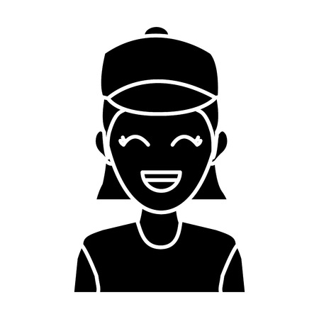 portrait woman character avatar employee icon vector illustrationのイラスト素材