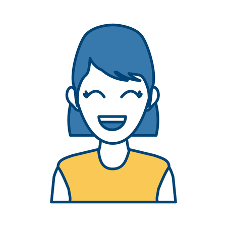 portrait woman character avatar employee icon vector illustrationのイラスト素材