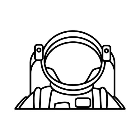 astronaut portrait in space suit helmet vector illustrationのイラスト素材