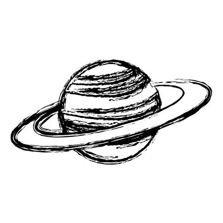 planet saturn with planetary ring system astronomy vector illustrationのイラスト素材