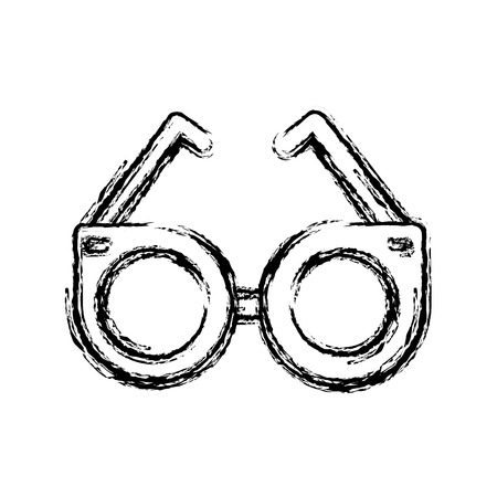 round glasses accessory trendy fashion icon vector illustrationのイラスト素材