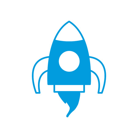 space rocket up and launch exploration symbol vector illustrationのイラスト素材