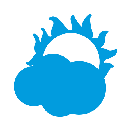 cloud with sun weather sky image vector illustrationのイラスト素材