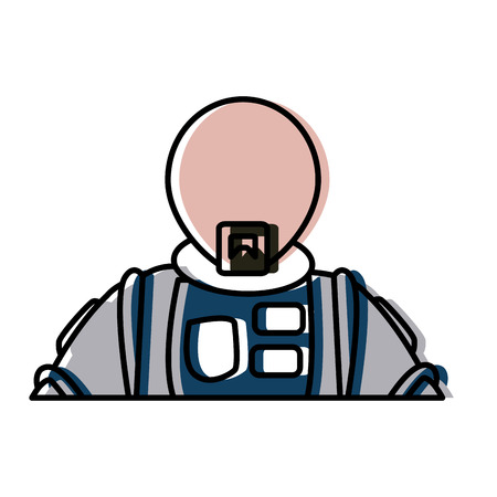 the portrait of astronaut man in a spacesuit exploring vector illustrationのイラスト素材