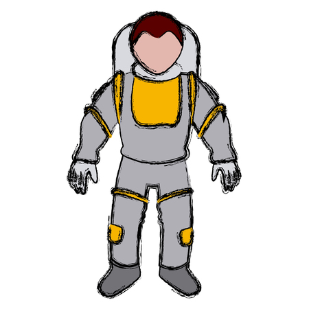 astronaut space suit people science astronomy vector illustrationのイラスト素材