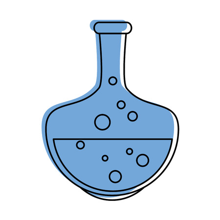 test tube with bubbly liquid science icon image vector illustration design  blue colorのイラスト素材