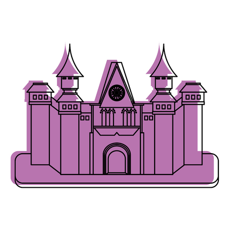 big castle icon image vector illustration design  purple colorのイラスト素材