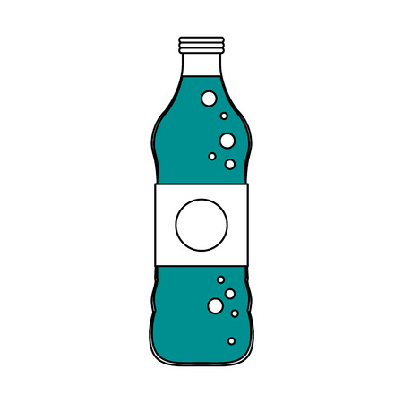 soda bottle with blank label icon image vector illustration designのイラスト素材