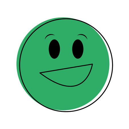 happy grin emoji instant messaging  icon image vector illustration design  green colorのイラスト素材
