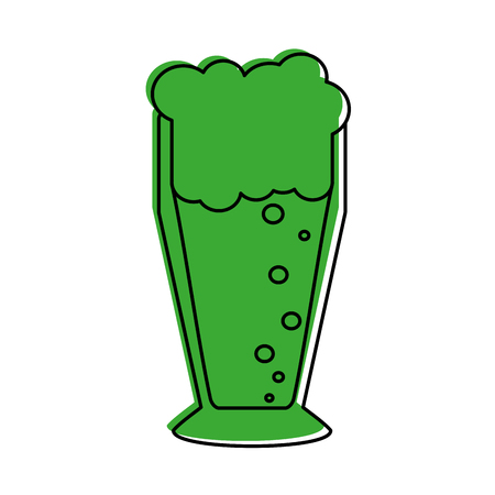 glass of beer icon image vector illustration design  green colorのイラスト素材